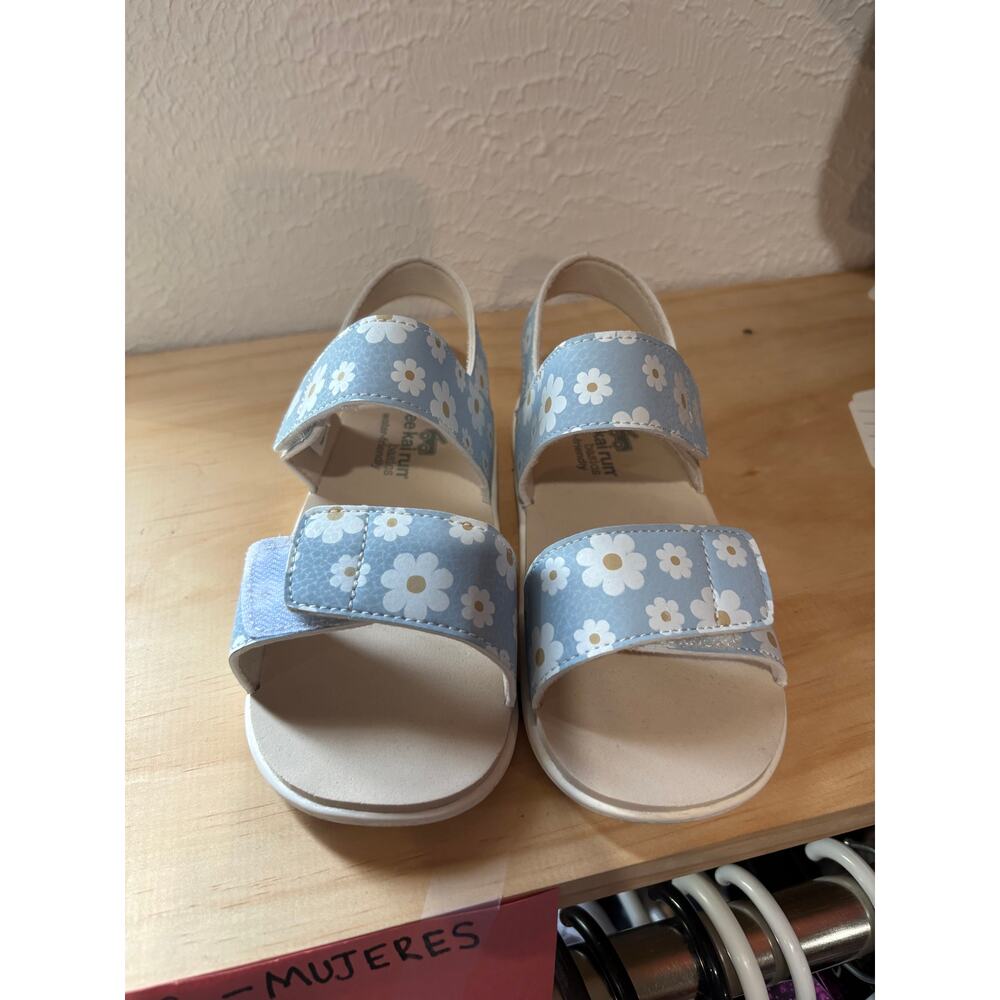 Toddler Girls Daisy Sandals Size 12 Blue Floral Adjustable Summer Shoes